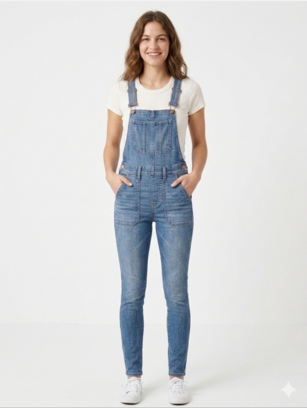 Madewell Skinny Denim bib overalls in Camila wash size xsmall